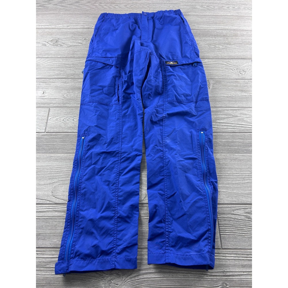 Sierra Designs Mens Blue Nylon Convertible Hiking Cargo Pants Zip Off Shorts S